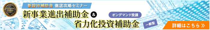 新設W補助金 徹底攻略セミナー 新事業推進補助金＆省力化投資補助金